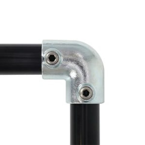 Accesorios para barandillas de seguridad galvanizadas 125R: codo de 90 grados
